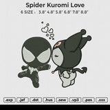 Spider Kuromi love Embroidery File 6 size