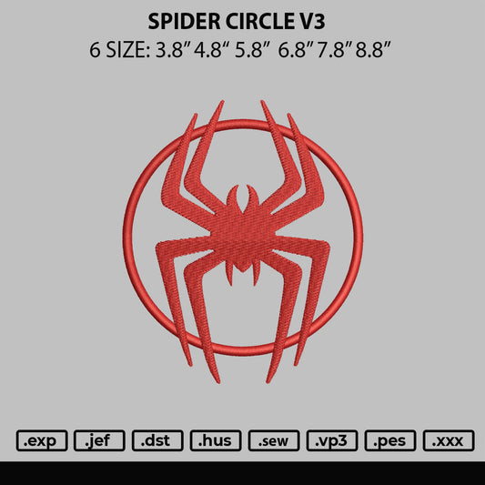 Spider Circle V3 Embroidery File 6 sizes