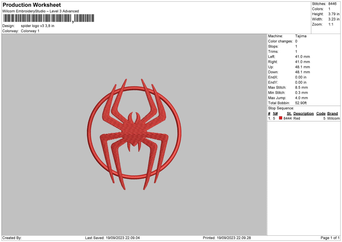 Spider Circle V3 Embroidery File 6 sizes