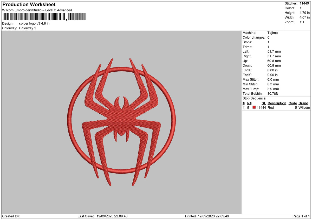 Spider Circle V3 Embroidery File 6 sizes