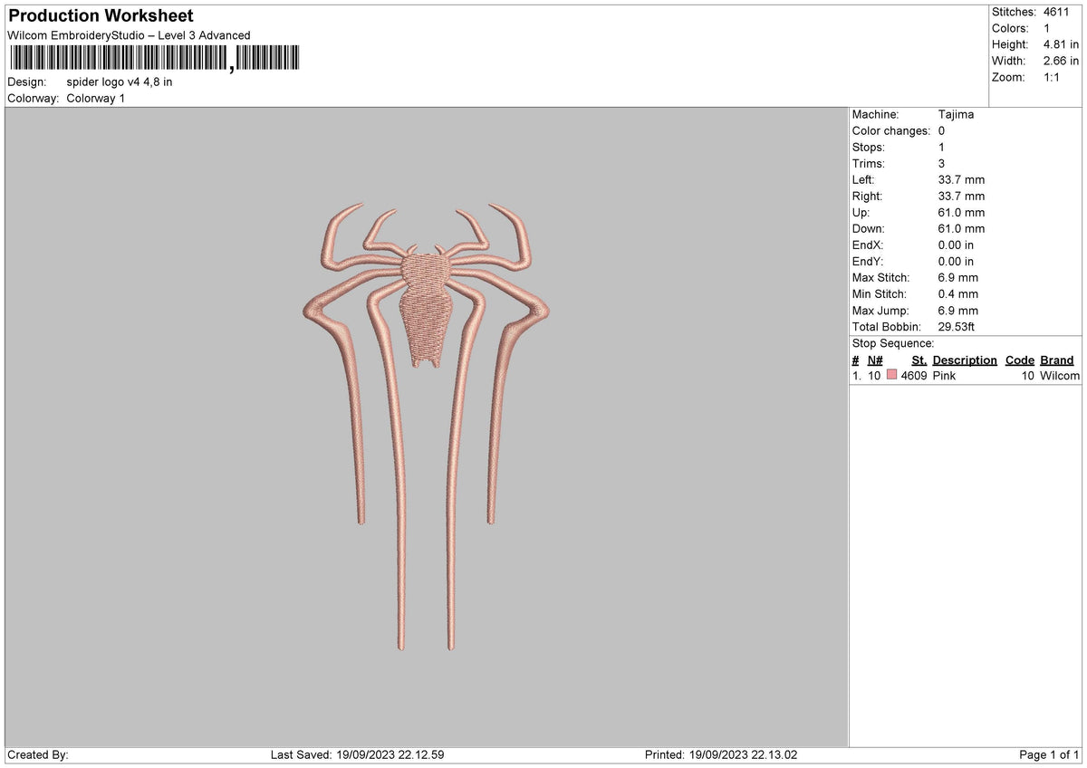 Spider Circle V4 Embroidery File 6 sizes
