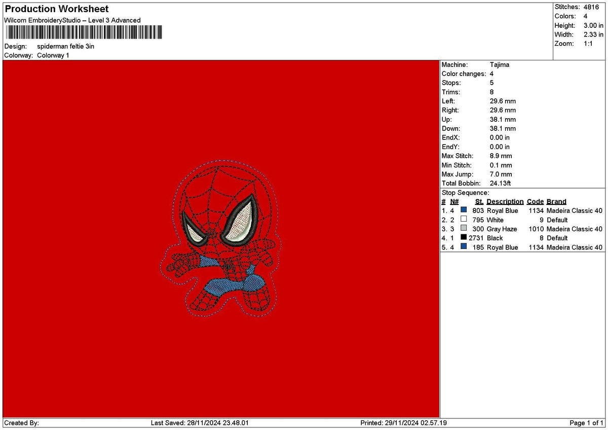 Spiderchibi 2911 Embroidery File 6 sizes