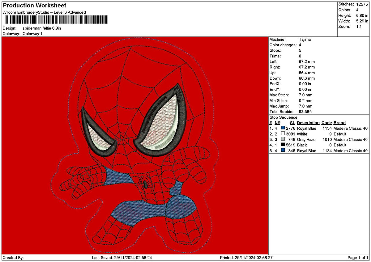Spiderchibi 2911 Embroidery File 6 sizes