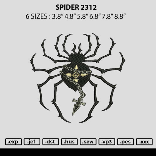 Spider 2312 Embroidery File 6 sizes