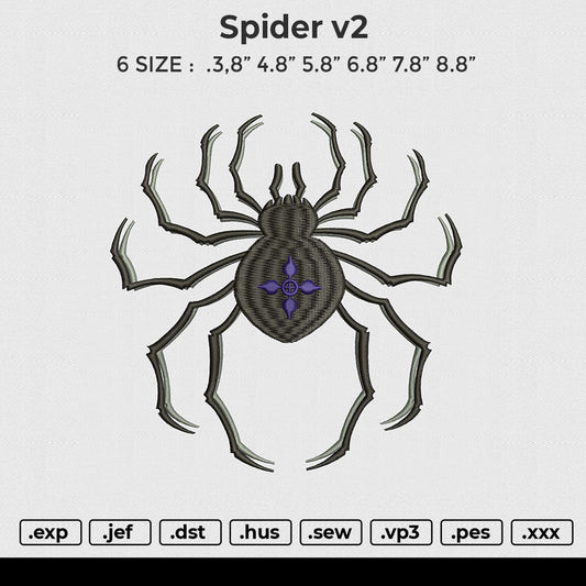 Spider v2 Embroidery File 6 size