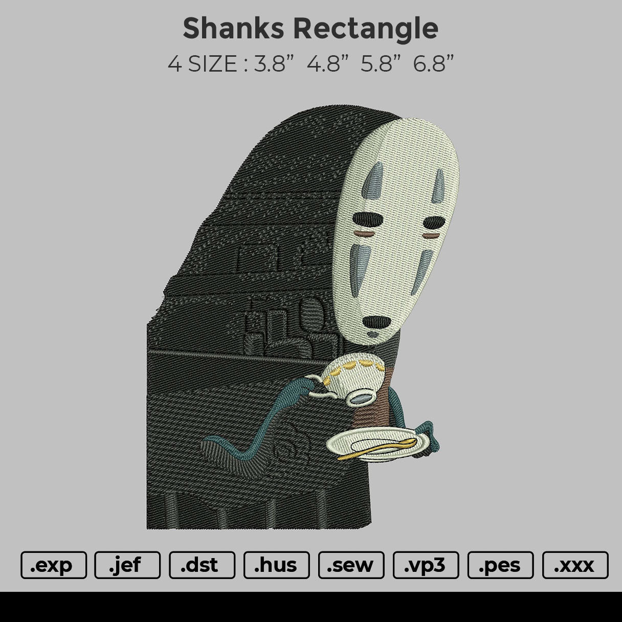 Spirited Away Ghost Embroidery