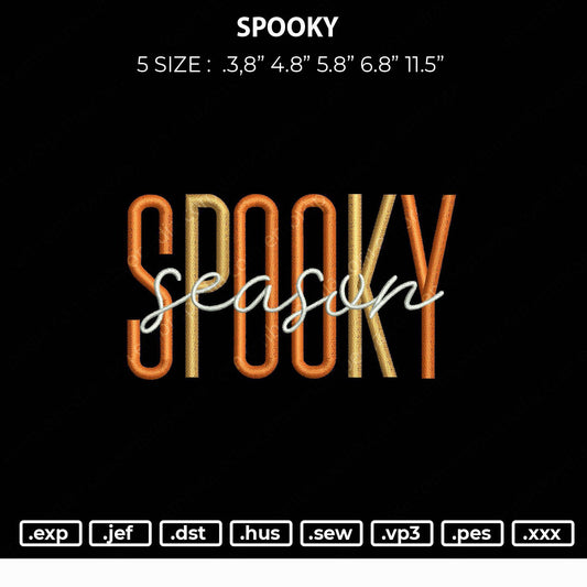 Spooky Text Embroidery