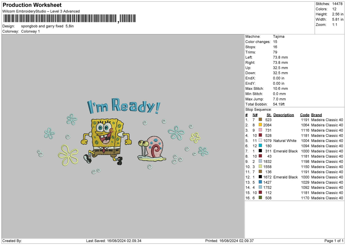 Sponge 1408 Embroidery File 6 sizes