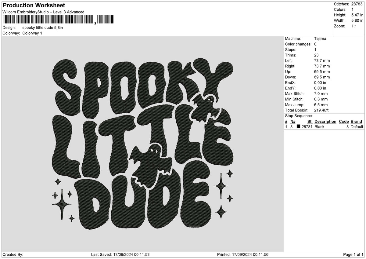 Spookytext 1709 Embroider File 6 sizes