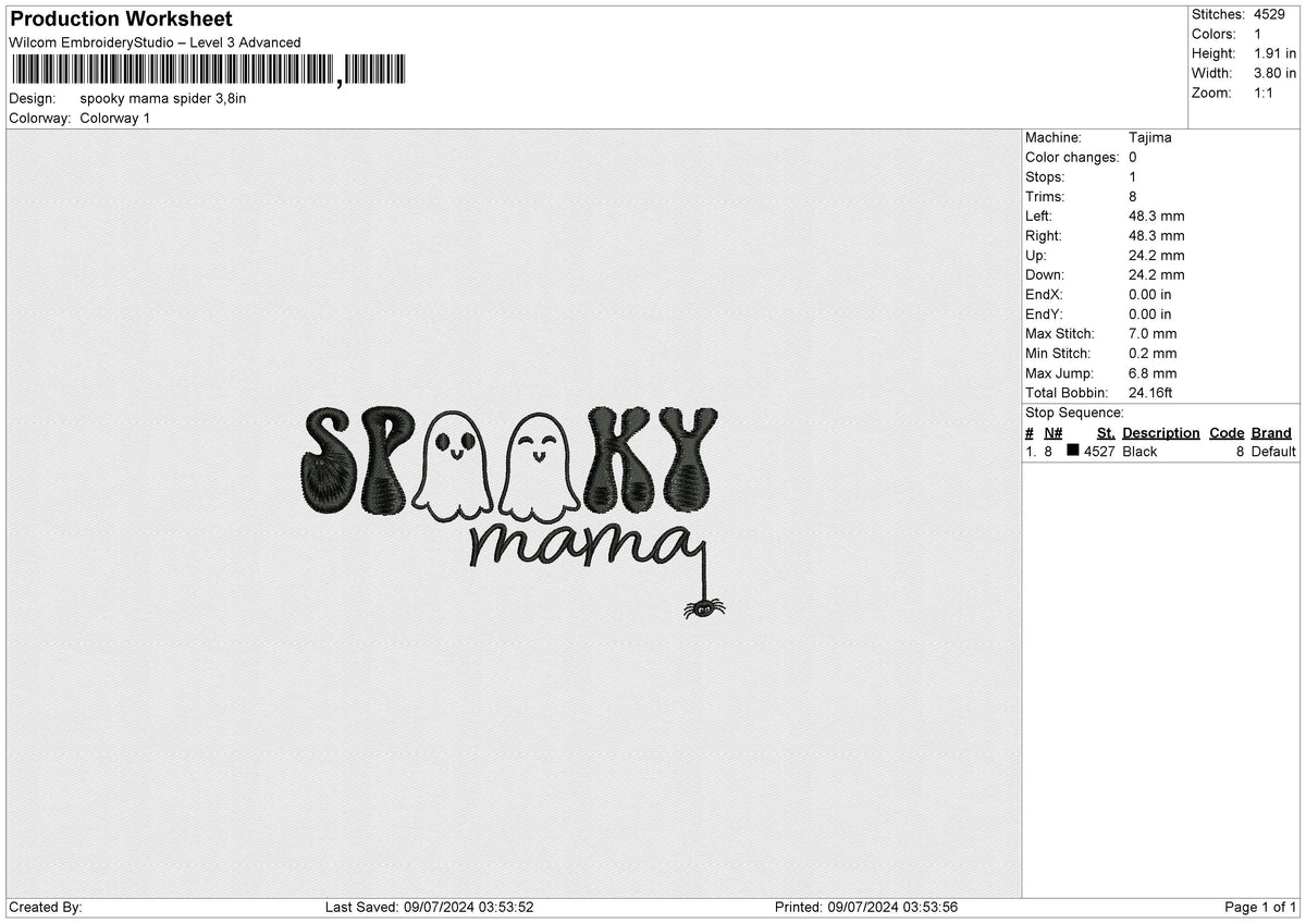 Spooky Mama Spider Embroidery File 6 size