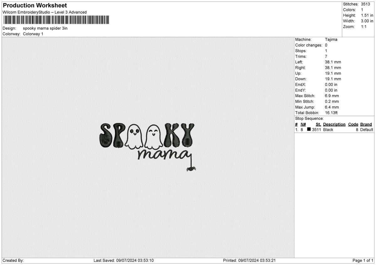 Spooky Mama Spider Embroidery File 6 size