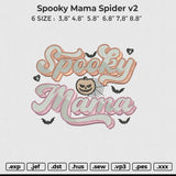 Spooky Mama Spider2 Embroidery File 6 size