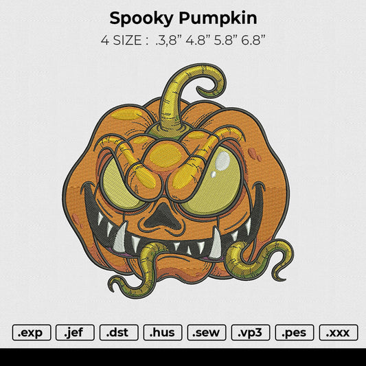 Spooky Pumpkin Embroidery