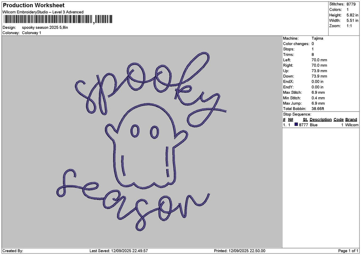Spookytext 1209 Embroidery File 6 sizes