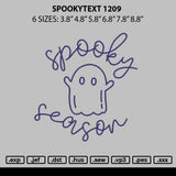 Spookytext 1209 Embroidery File 6 sizes