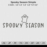 Spooky Season Simple Embroidery File 6 size