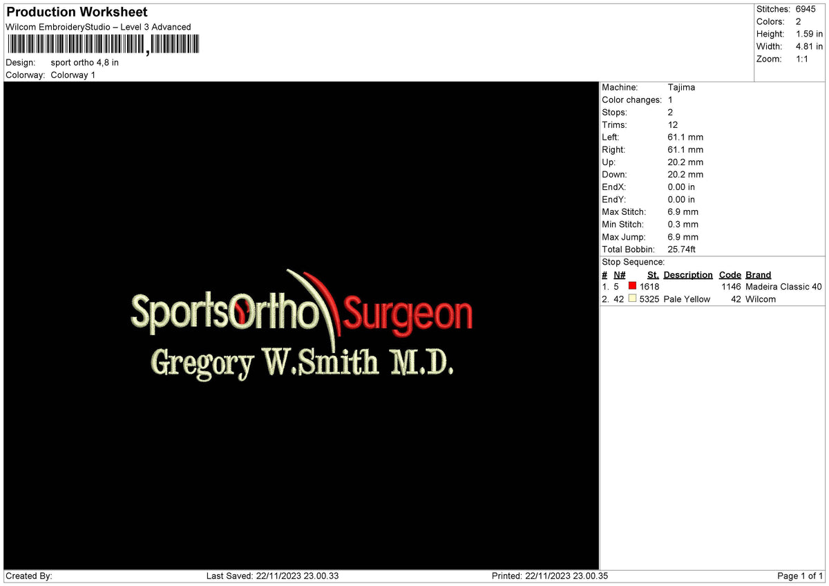 Sport Text 02 Embroidery File 6 sizes