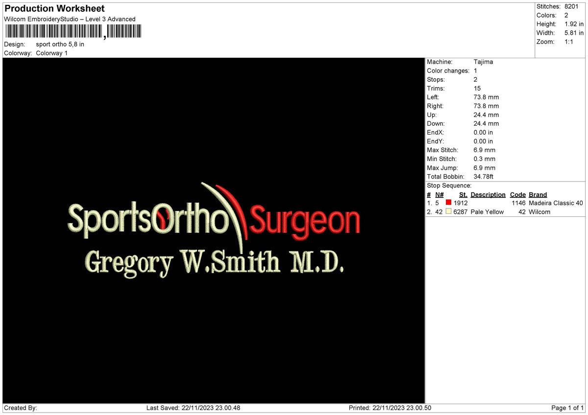 Sport Text 02 Embroidery File 6 sizes