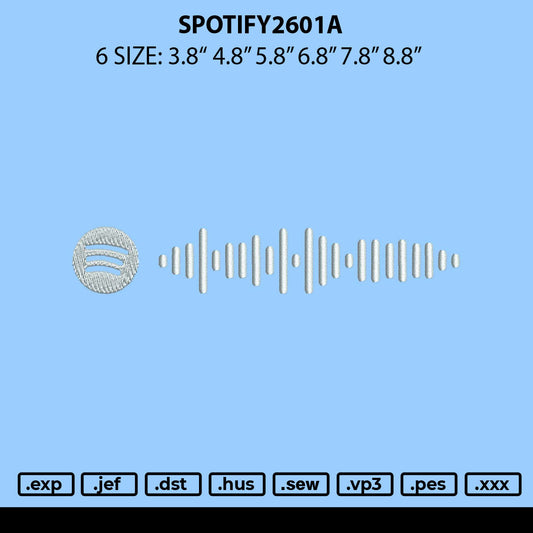 Spotify 2601a Embroidery File 6 sizes