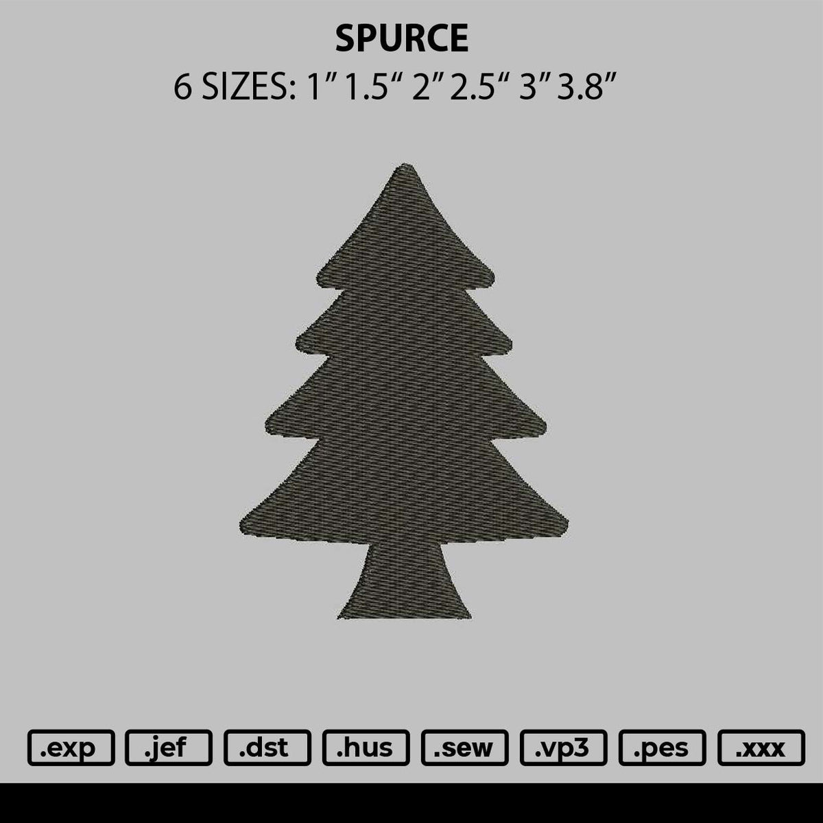 Spruce Embroidery File 6 sizes