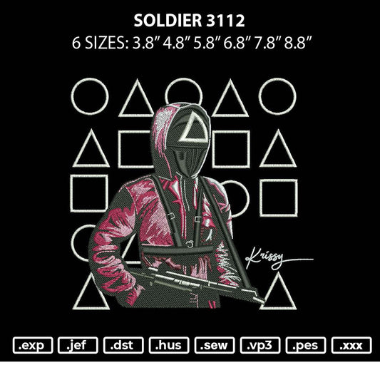 Soldier 3112 Embroidery File 6 sizes