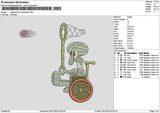 Squid 2512 Embroidery File 6 sizes
