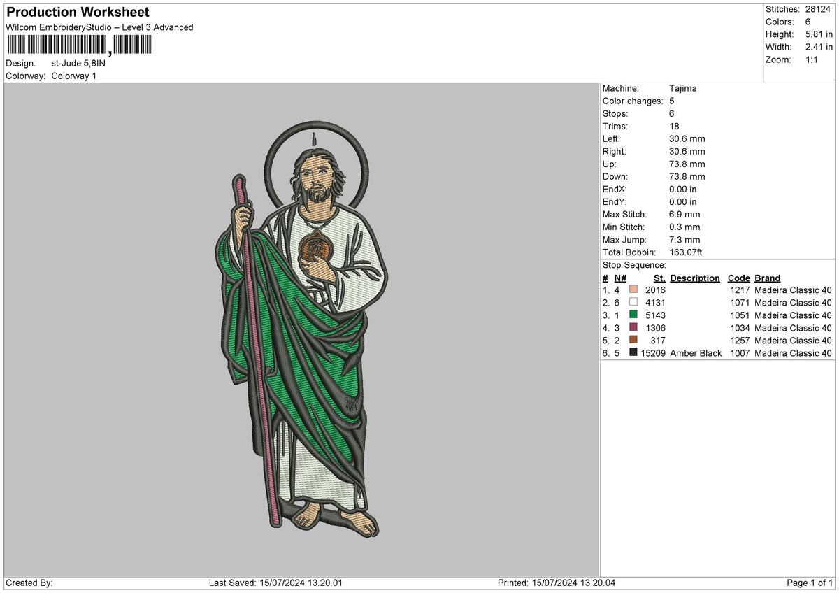 Jude Embroidery File 6 sizes