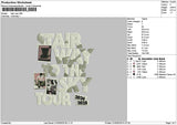 Stairtext Embroidery File 6 sizes