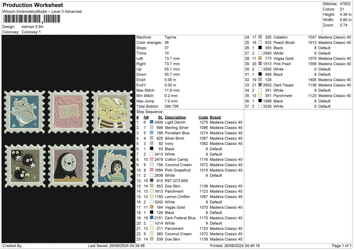 Stamps Embroidery File 6 size