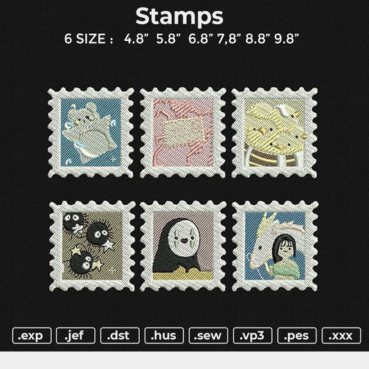 Stamps Embroidery File 6 size
