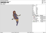 Woman Hero 1702 Embroidery File 6 sizes