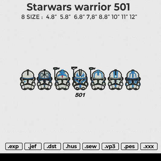 Starwars Warrior 501 Embroidery File 6 sizes