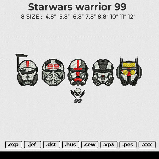 Starwars Warrior 99 Embroidery File 6 sizes