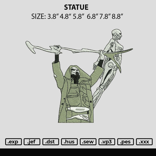 Statue Embroidery File 6 sizes