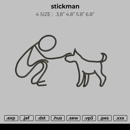 stickman Embroidery File 4 size