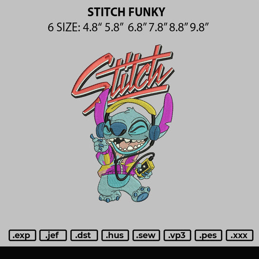 Stitch Funky Embroidery File 6 sizes