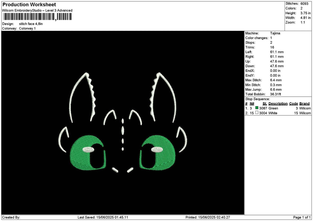 Stitch Face 1506 Embroidery File 6 sizes