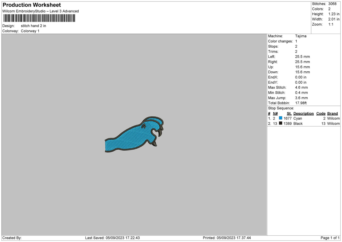 Stitch Hand Embroidery File 6 sizes