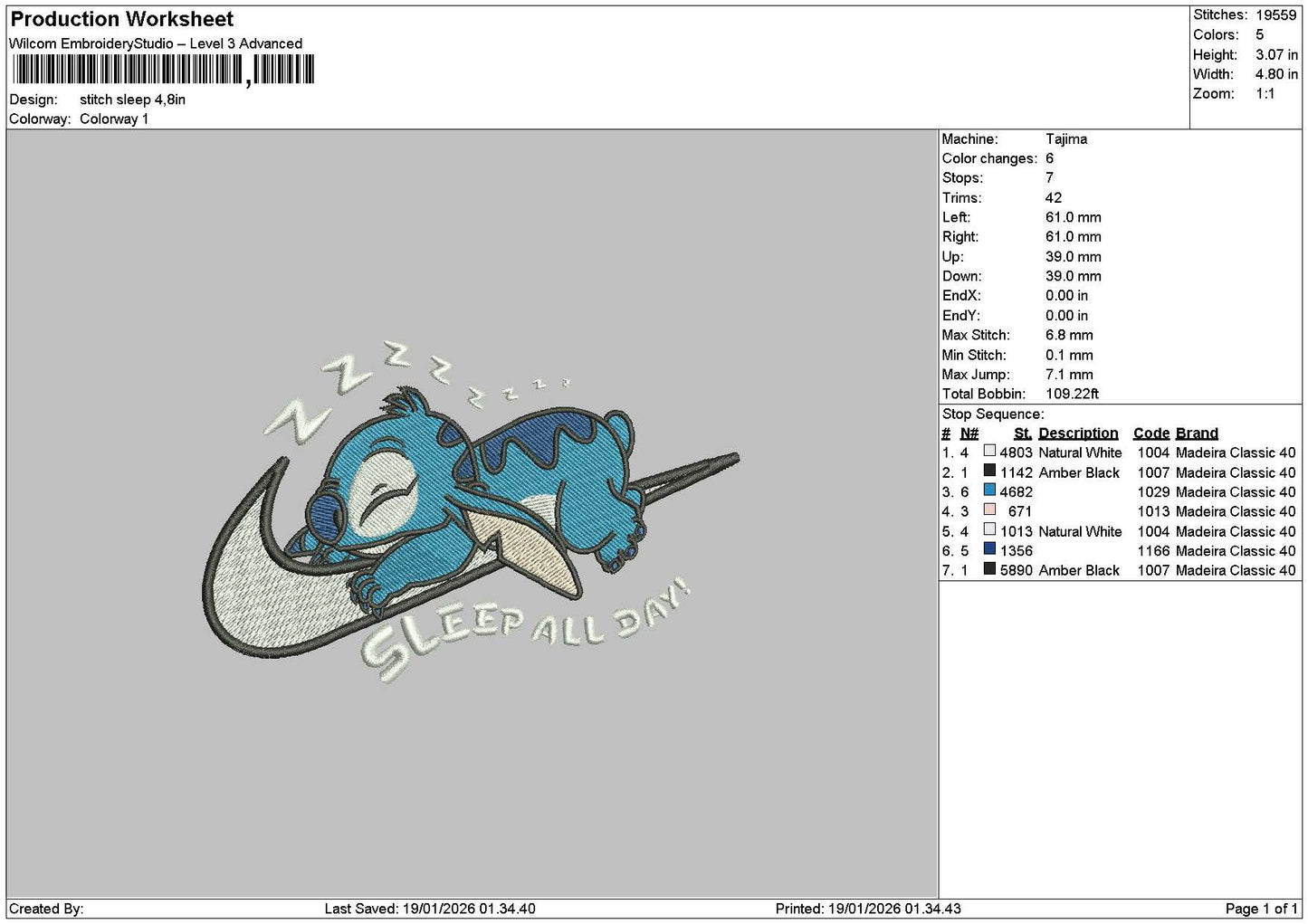 Stitch Swoosh 1901 Embroidery File 6 sizes