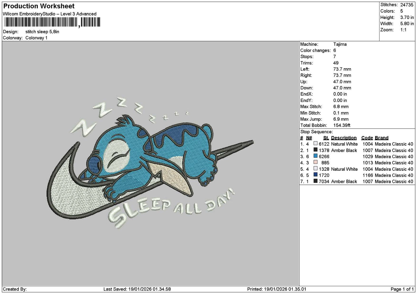 Stitch Swoosh 1901 Embroidery File 6 sizes