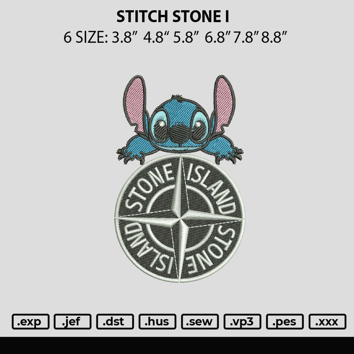 Stitch stone I Embroidery File 6 sizes