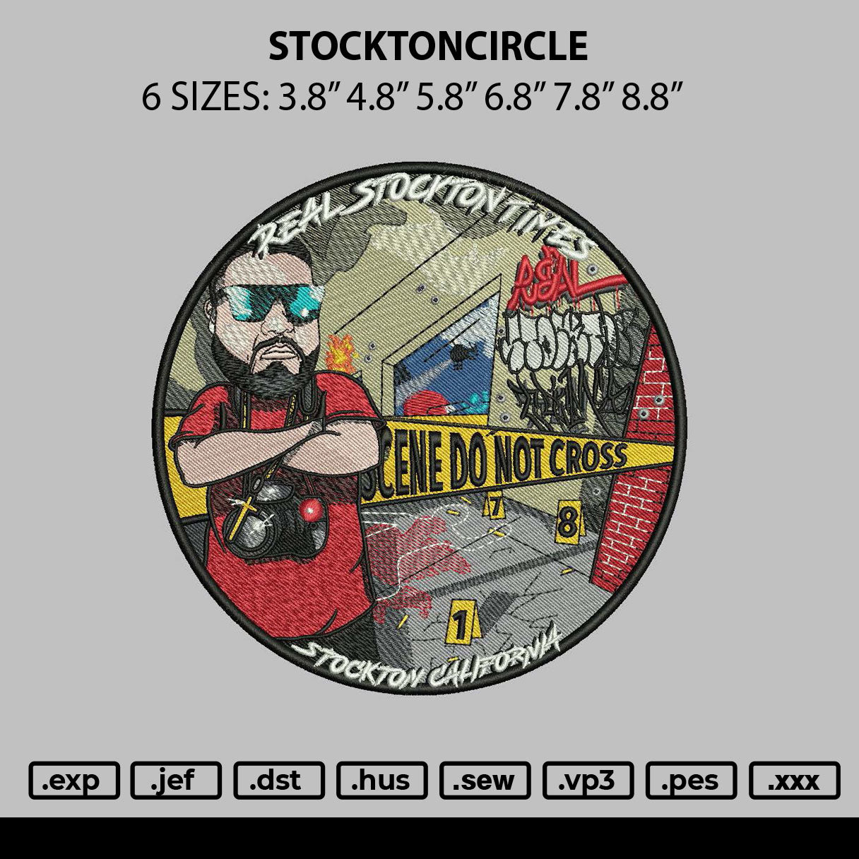 Stocktoncircle Embroidery File 6 sizes
