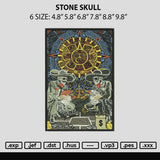 Stone Skull Embroiery File 6 sizes
