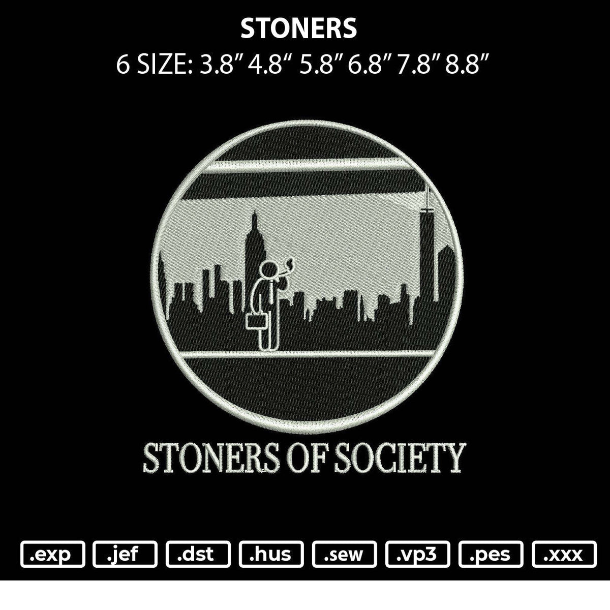 Stoners Embroidery File 6 sizes