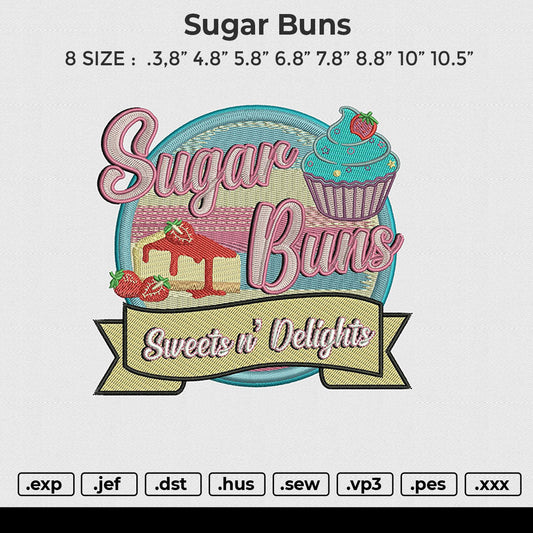 Sugar Buns Embroidery File 6 size