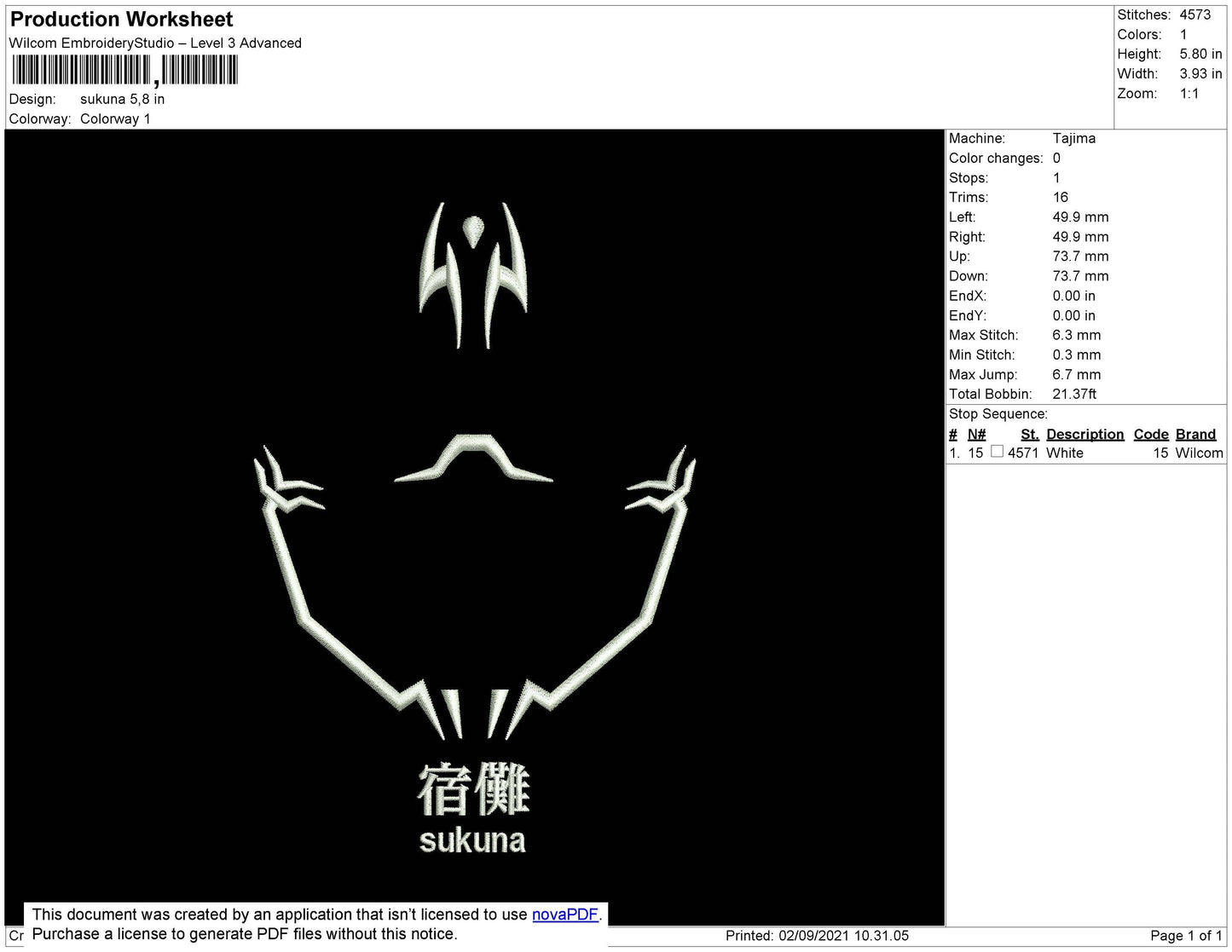 Sukuna Line Embroidery