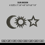 Sun Moon Embroidery File 6 sizes
