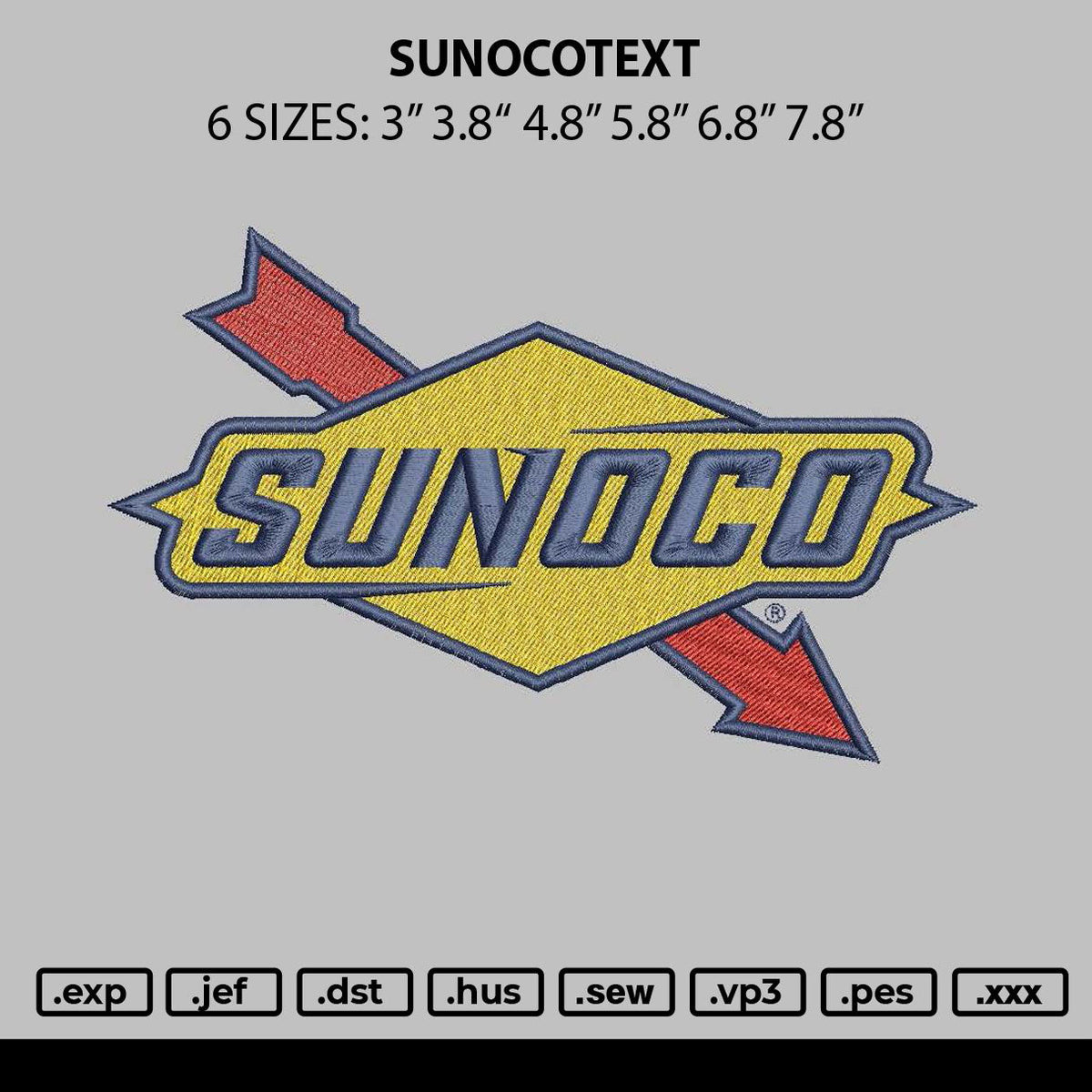 Sunocotext Embroidery File 6 sizes
