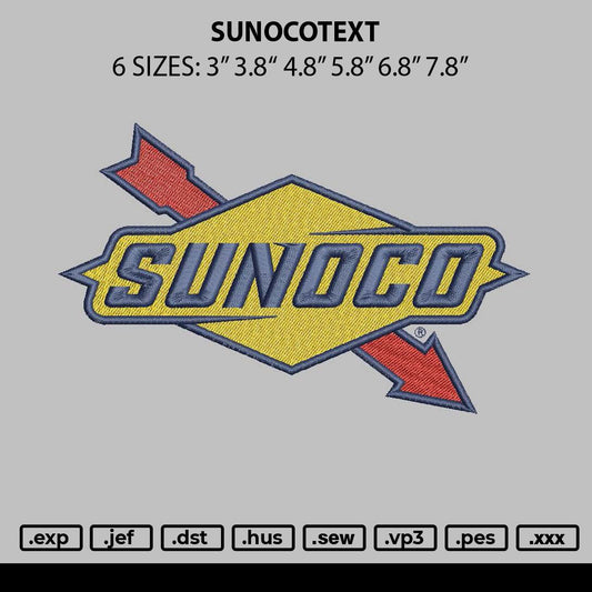 Sunocotext Embroidery File 6 sizes