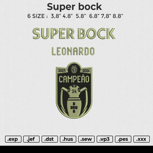 super bock Embroidery File 4 size
